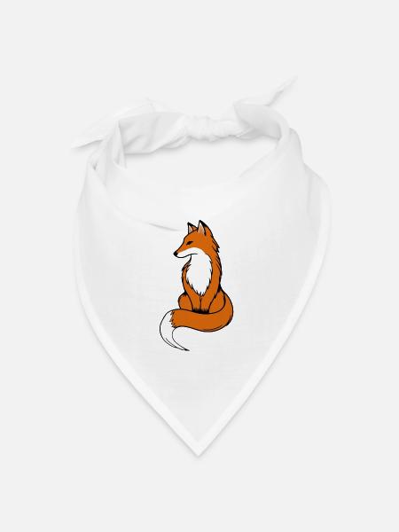 Fuchs - Bandana Dreieckstuch - Weiß