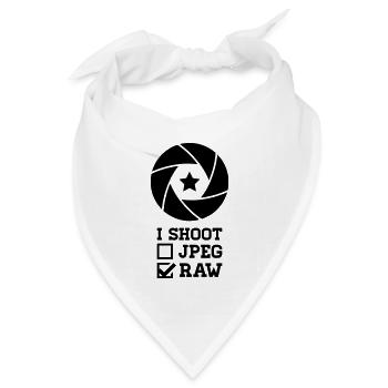 I Shoot Fotografie – Kamera Design für Fotografen - Bandana Dreieckstuch - Weiß - Vorne