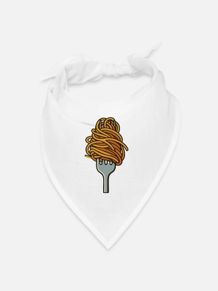 Spaghetti - Bandana Dreieckstuch - Weiß
