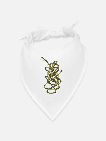 Goldene Wirbelkunst - Bandana Dreieckstuch - Weiß