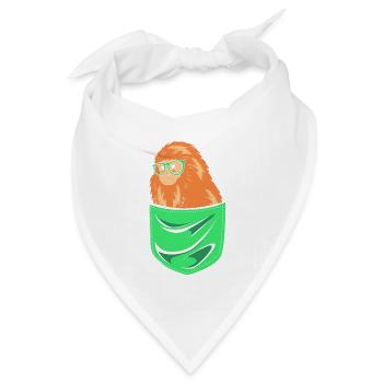 Tamarin Affe - Bandana Dreieckstuch - Weiß - Vorne