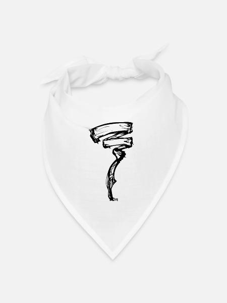 Energetischer Wind - Bandana Dreieckstuch - Weiß