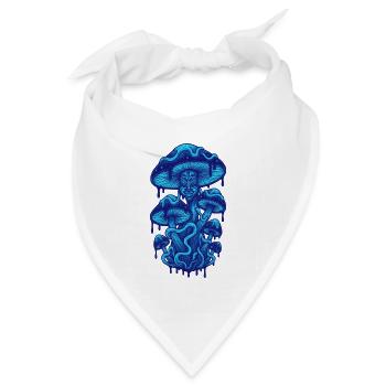 Psychedelisches Festival-Pilz-Batik-Rave-Techno - Bandana Dreieckstuch - Weiß - Vorne