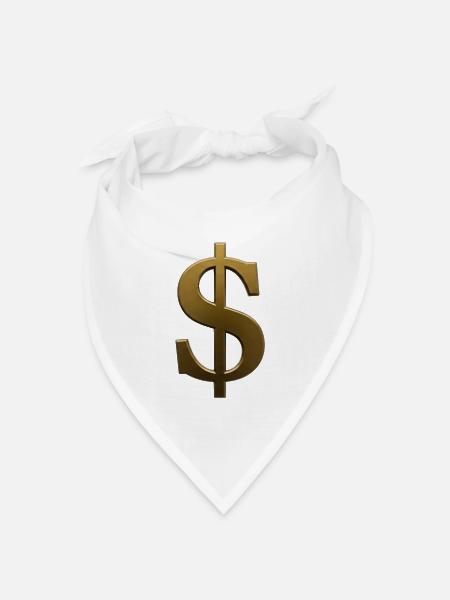 Goldenes Dollarzeichen Design - Bandana Dreieckstuch - Weiß