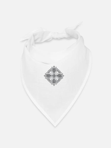 Keltisches Kreuz - Bandana Dreieckstuch - Weiß