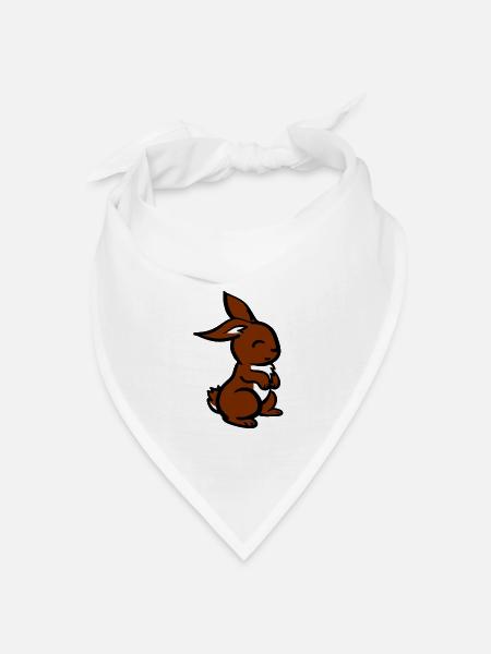 Hase / Häschen / Niedliche Tiere - Bandana Dreieckstuch - Weiß
