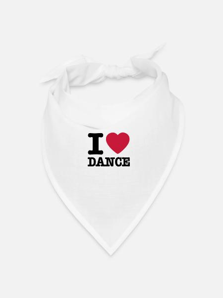 I love dance / I heart dance - Bandana Dreieckstuch - Weiß
