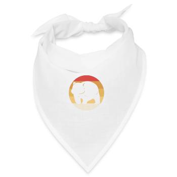 Wombat bei Sonnenuntergang. Zookeeper. Geschenk - Bandana Dreieckstuch - Weiß - Vorne