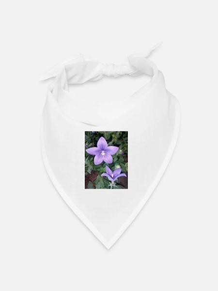 Lila Blume - Bandana Dreieckstuch - Weiß