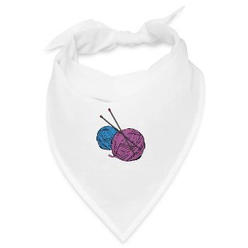 Stricken Garn Nadeln Hobby - Bandana Dreieckstuch - Weiß - Vorne
