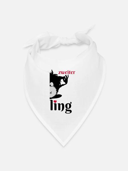 Monster Smuffel zweiter Zwilling geteilt - Bandana Dreieckstuch - Weiß