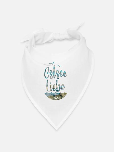 OSTSEE LIEBE KIND HEIMAT - Bandana Dreieckstuch - Weiß