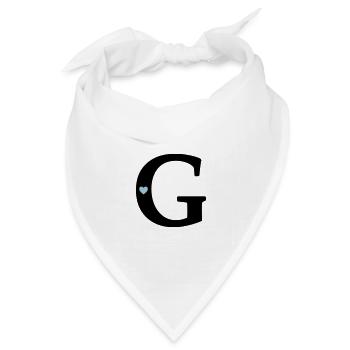 Buchstabe G Anfangsbuchstabe - Bandana Dreieckstuch - Weiß - Vorne