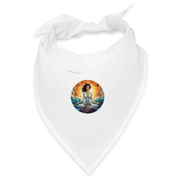 Meditierende Frau - Bandana Dreieckstuch - Weiß - Vorne