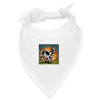 Kuh von hinten - Bandana Dreieckstuch - Weiß - Vorne