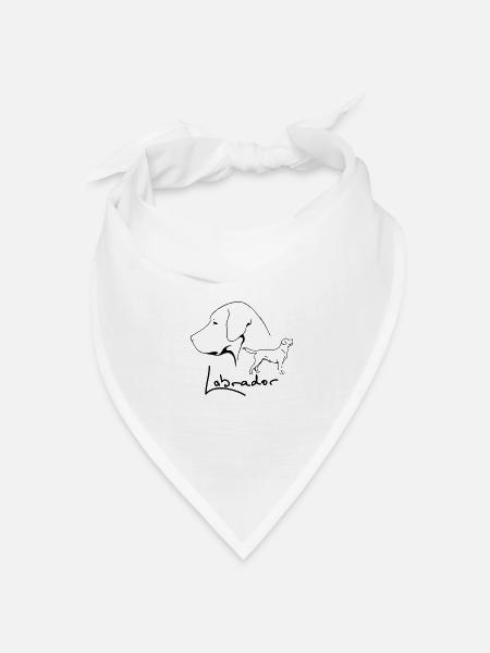 LABRADOR Profil WILSIGNS Hunde Hund Geschenkidee - Bandana Dreieckstuch - Weiß