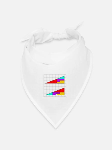 Dreiecke mit fehlendem Quadrat - Bandana Dreieckstuch - Weiß