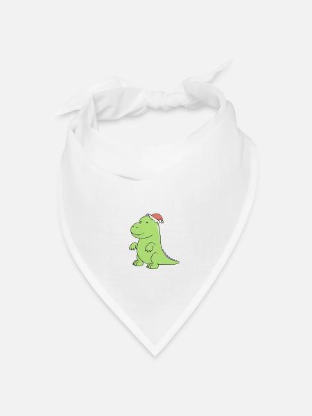 ein Dinosaurier an Weihnachten - Bandana Dreieckstuch - Weiß