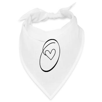 Buchstabe O Buchstabe-O Kalligrafie - Bandana Dreieckstuch - Weiß - Vorne