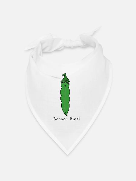 Bohnen Biest - Bandana Dreieckstuch - Weiß