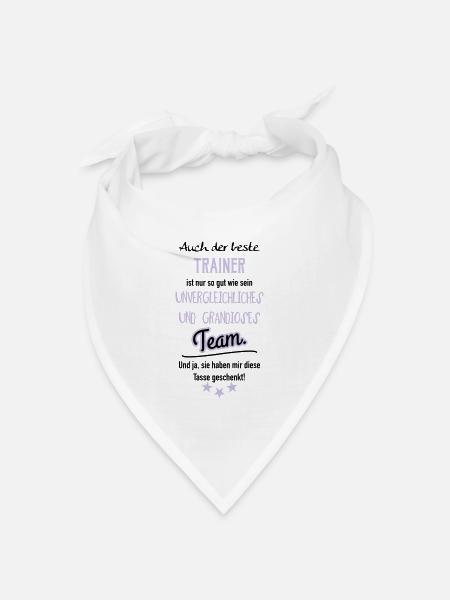 Bester Trainer Tasse - Bandana Dreieckstuch - Weiß