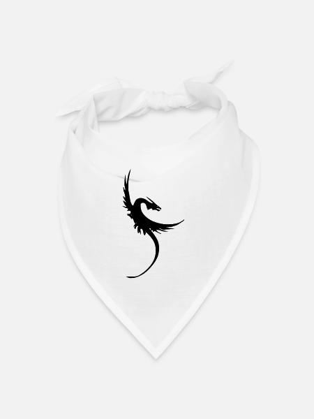 Drache - Bandana Dreieckstuch - Weiß