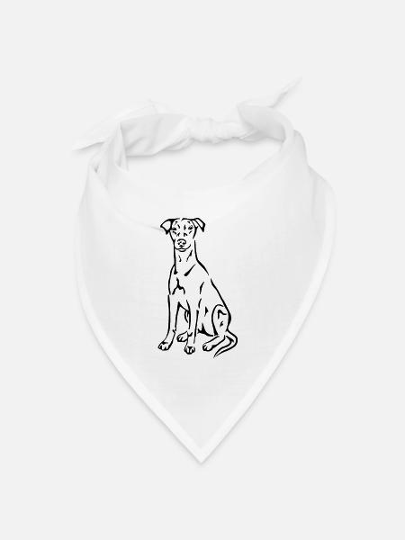 Deutscher Pinscher - Bandana Dreieckstuch - Weiß
