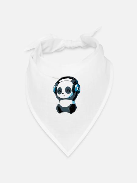 Cute Panda - Bandana Dreieckstuch - Weiß