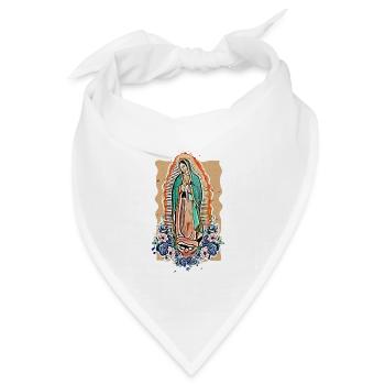 Maria die Jungfrau - Bandana Dreieckstuch - Weiß - Vorne