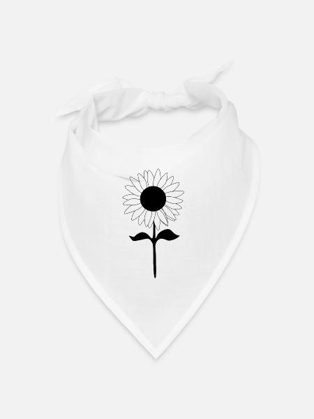 Blume Blumen Sonnenblume Blüte Geschenk Muttertag - Bandana Dreieckstuch - Weiß