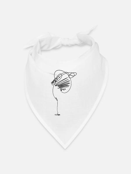 Akkordeon - Bandana Dreieckstuch - Weiß