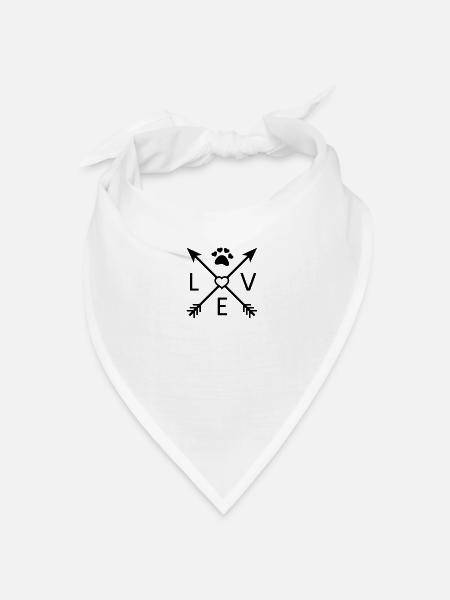 Tier liebe - Bandana Dreieckstuch - Weiß
