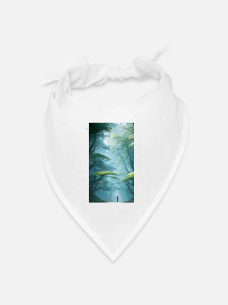 Mystische Waldeuphorie - Bandana Dreieckstuch - Weiß