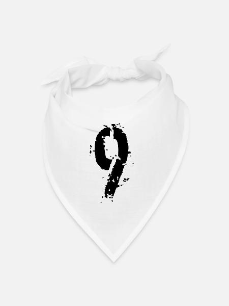 9 Zahl 9 Jahre - Bandana Dreieckstuch - Weiß