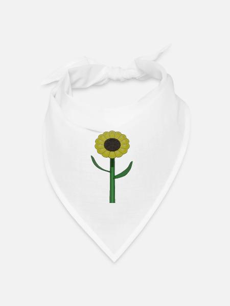 Sonnenblume - Bandana Dreieckstuch - Weiß