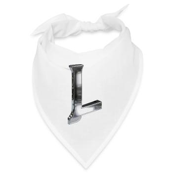 Chrome ,, L " Metallic - Bandana Dreieckstuch - Weiß - Vorne
