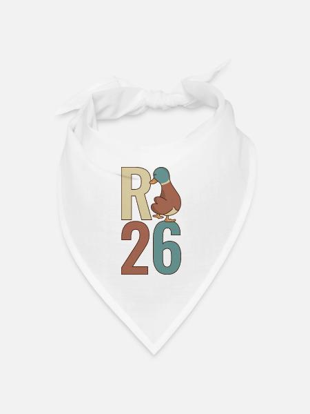R Ente 26 - R Ente 2026 - Rente 2026 - Bandana Dreieckstuch - Weiß