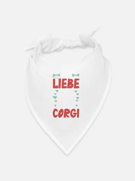 Ich Liebe Meinen Corgi Motiv - Bandana Dreieckstuch - Weiß