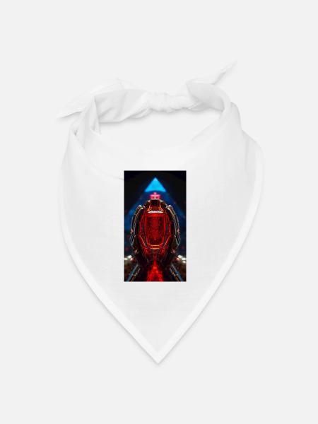 Roter Kristall RoboHände - Bandana Dreieckstuch - Weiß
