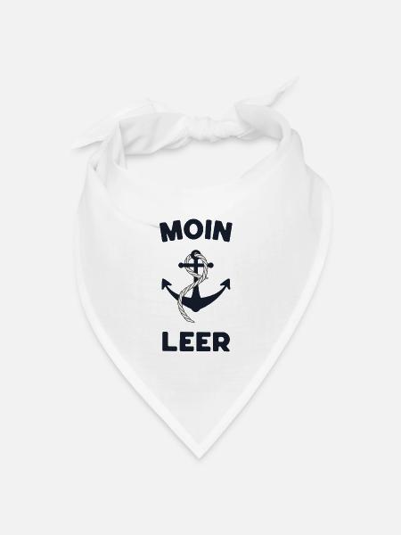 Moin Leer – Maritimes Anker-Design - Bandana Dreieckstuch - Weiß