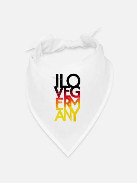 I love Germany - Bandana Dreieckstuch - Weiß