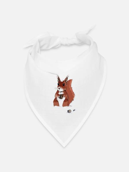 Eichhörnchen - Bandana Dreieckstuch - Weiß