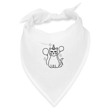 Mürrische Katze - Bandana Dreieckstuch - Weiß - Vorne