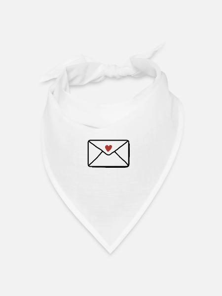 Liebes Brief - Bandana Dreieckstuch - Weiß