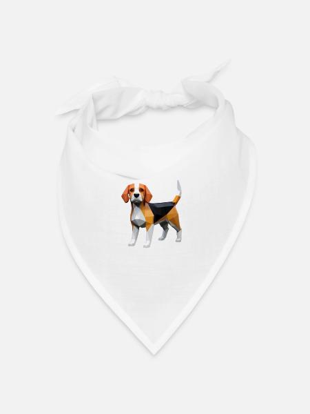 Hund Beagle - Bandana Dreieckstuch - Weiß