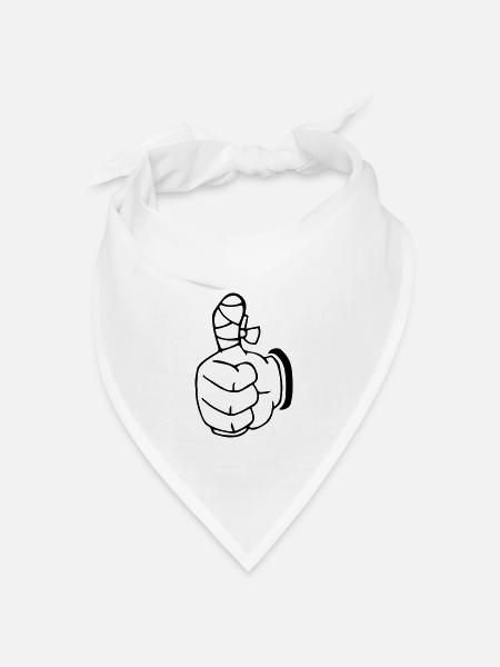 Daumen hoch Handwerker Geschenkidee - Bandana Dreieckstuch - Weiß