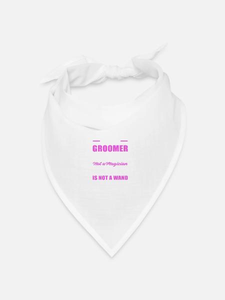 Kein Zauberer Pet Groomer Geschenk - Bandana Dreieckstuch - Weiß