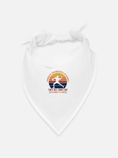 Wenn mein Enkel pitcht, sehen sie alle wie Streiks - Bandana Dreieckstuch - Weiß