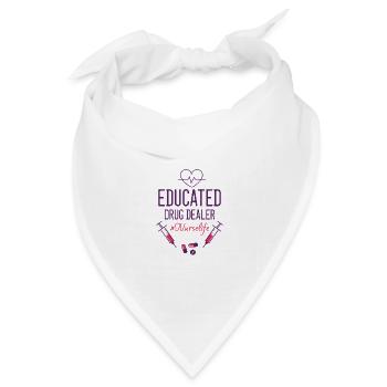 Gebildeter Drogendealer lustiges Zitat für Kranken - Bandana Dreieckstuch - Weiß - Vorne