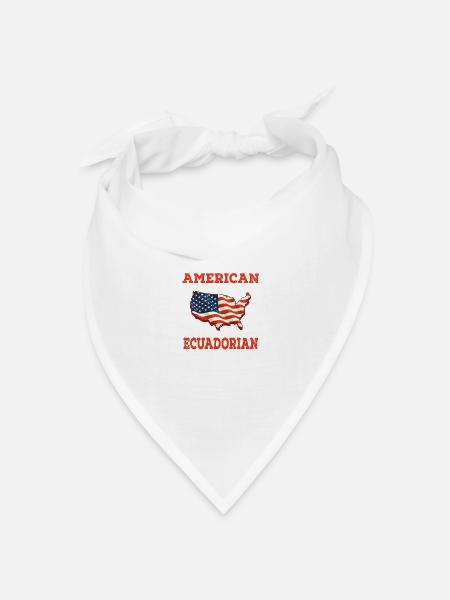 Amerikaner mit ecuadorianischen patriotischen Ecua - Bandana Dreieckstuch - Weiß